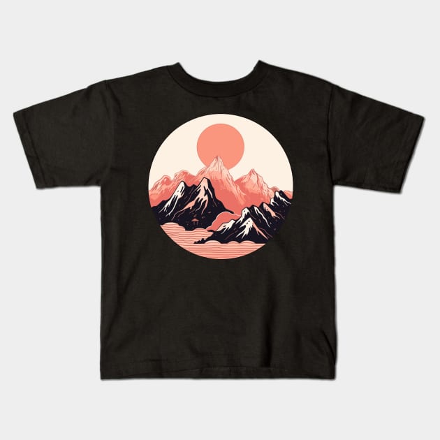 Mountain Minimalist Kids T-Shirt by pako-valor